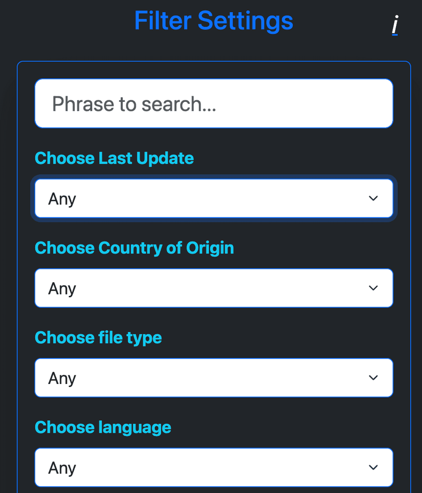 Search Filter Extension